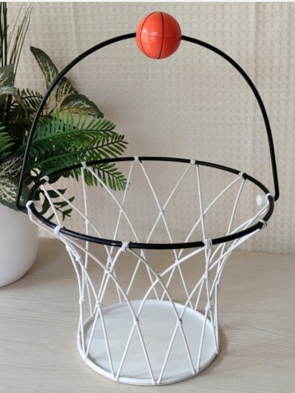 Metal Basketball Hoop Basket/ Container